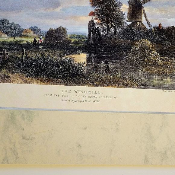 The Windmill Dutch Landscape Vintage Art Print Matted Royal Collect J. Ruysdael - Picture 2 of 8